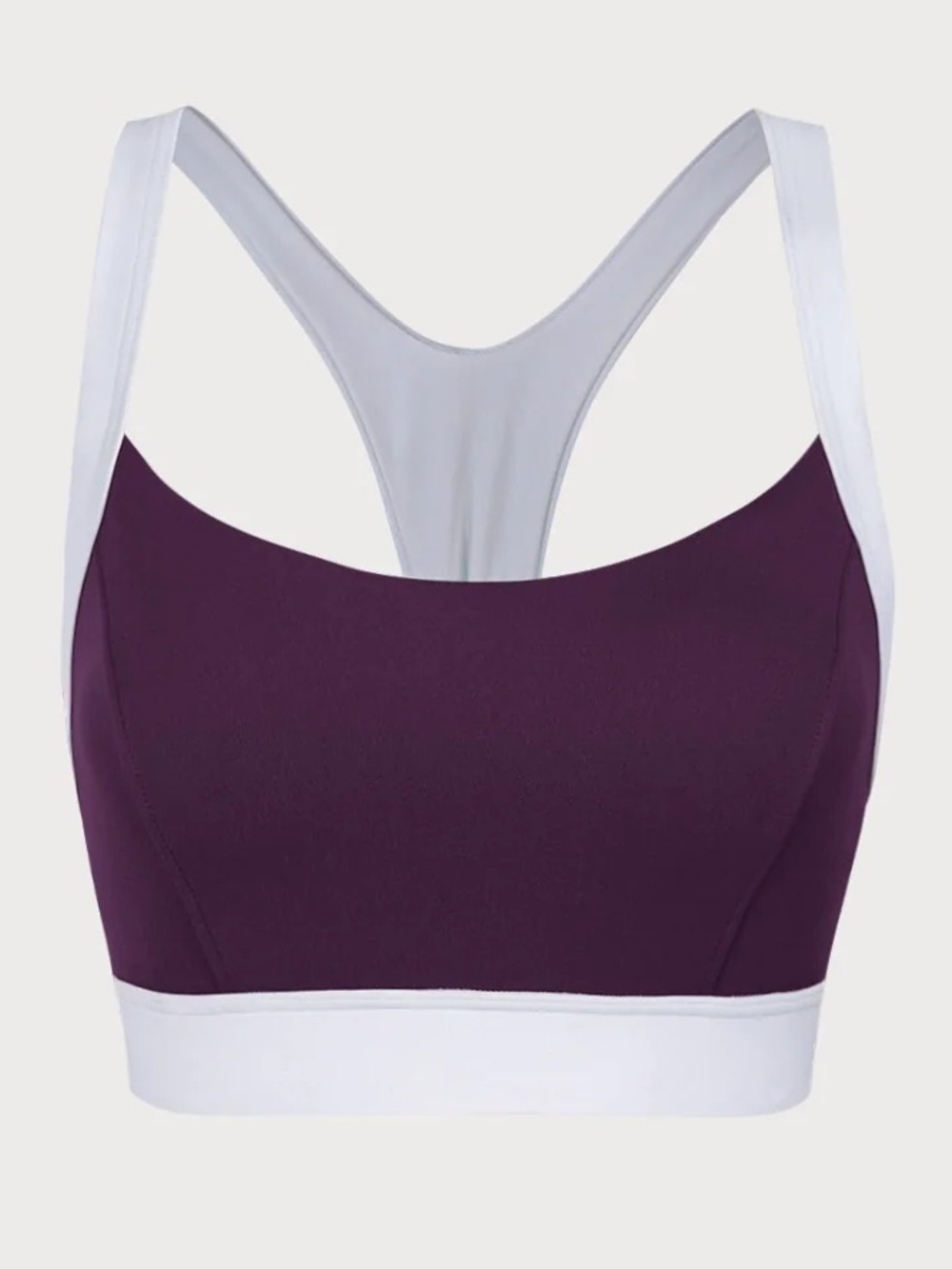Berlook Purple Contrast U Neck Sports Bra